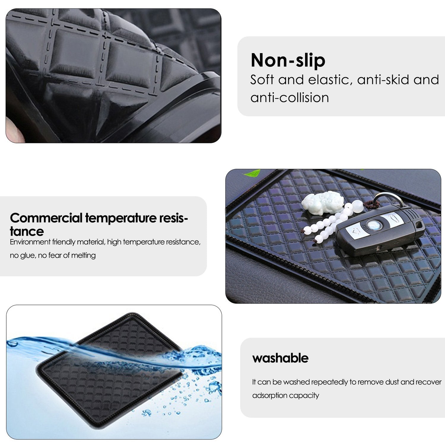 Anti-slip mat pad for various uses, including in cars and homes. Anti-slip mat pad for various uses, including in cars and homes.